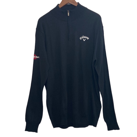 Callaway Other - New Callaway Black Merino Blend Sweater Size XL Opti Therm Quarter Zip Golf